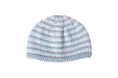 Hand Knit Striped Sky Blue Hat