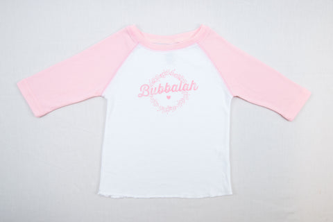 Bubbalah Rose Petal 2T Baseball Shirt