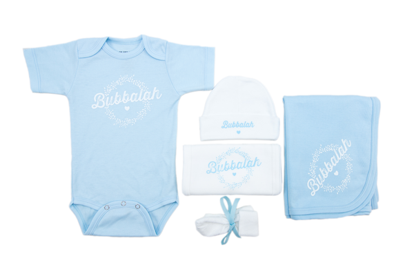 Bubbalah Solid Colored Sky Blue "Baby Basics" Set